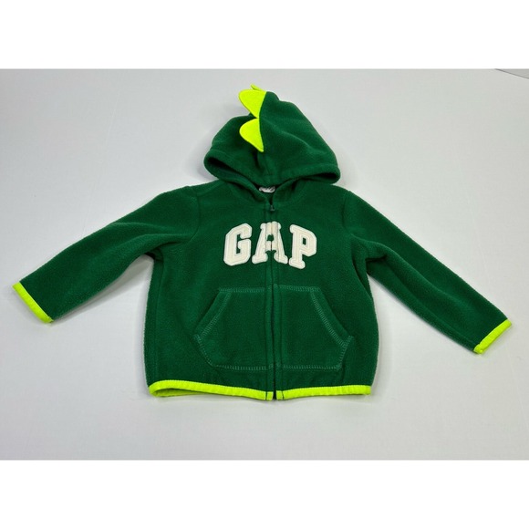 GAP Other - Baby GAP Hoodie Sweatshirt 12-18 months Dinosaur Hood Full Zip Green LOGO UNISEX